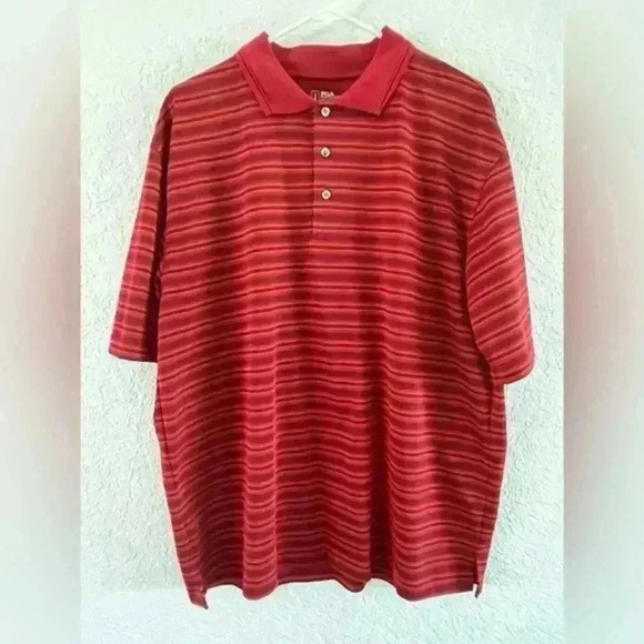 PGA Tour Other - PGA Tour red striped polo shirt men’s XL